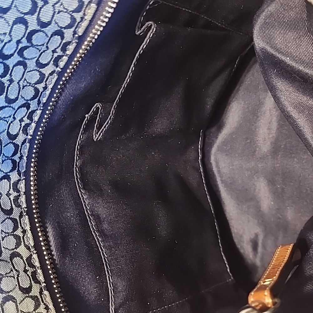 Coach Vintage Micro Kissing C's Denim Tote Euc - Picture 15 of 16